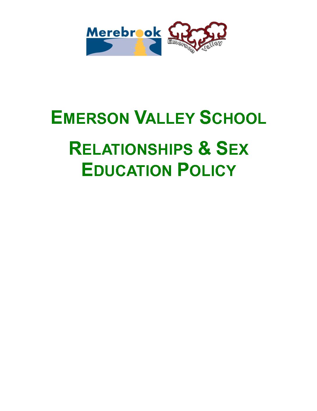 EVS Relationships and Sex Education Policy - Emerson Valley School